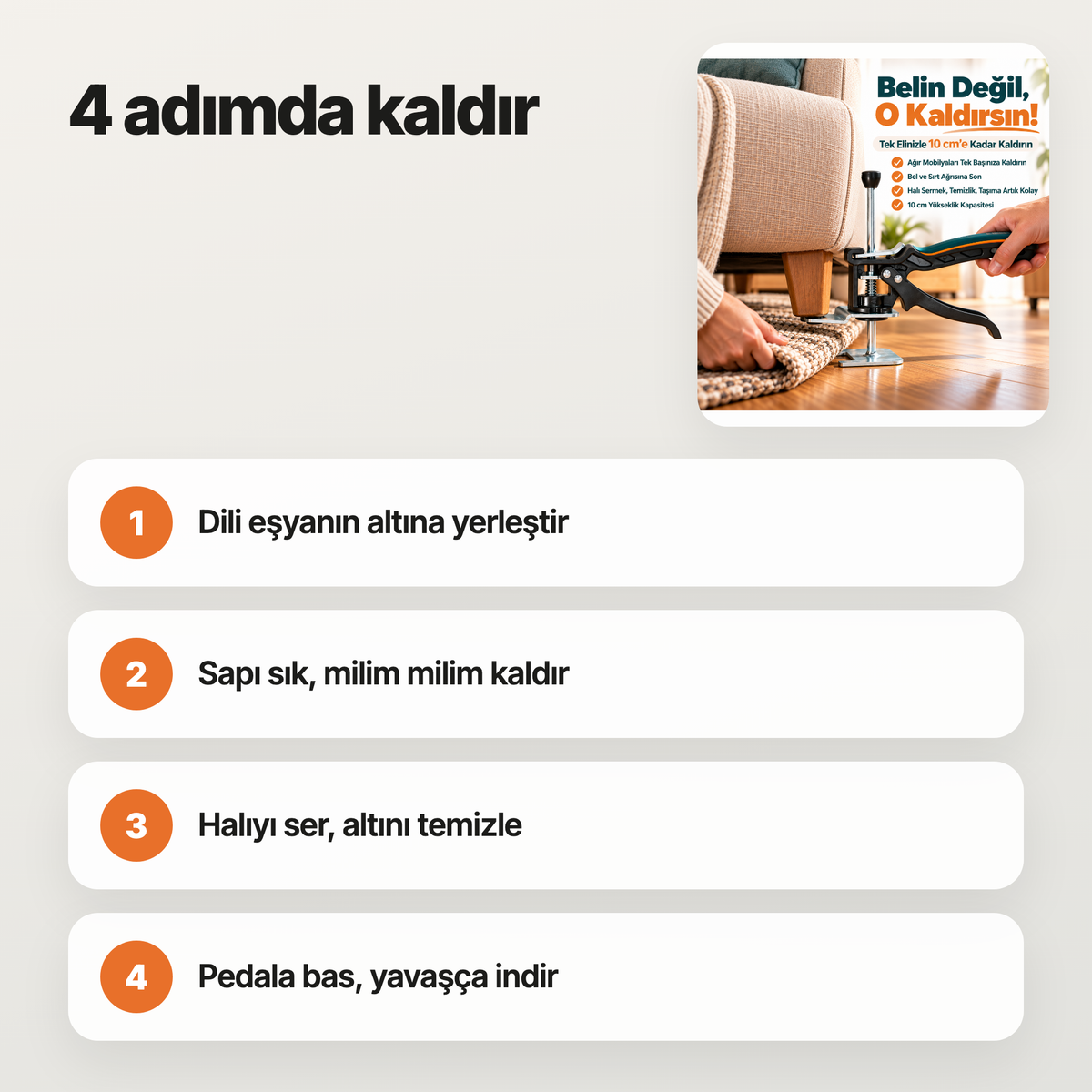 Mobilya & Beyaz Eşya Kaldırma Krikosu 100Kg