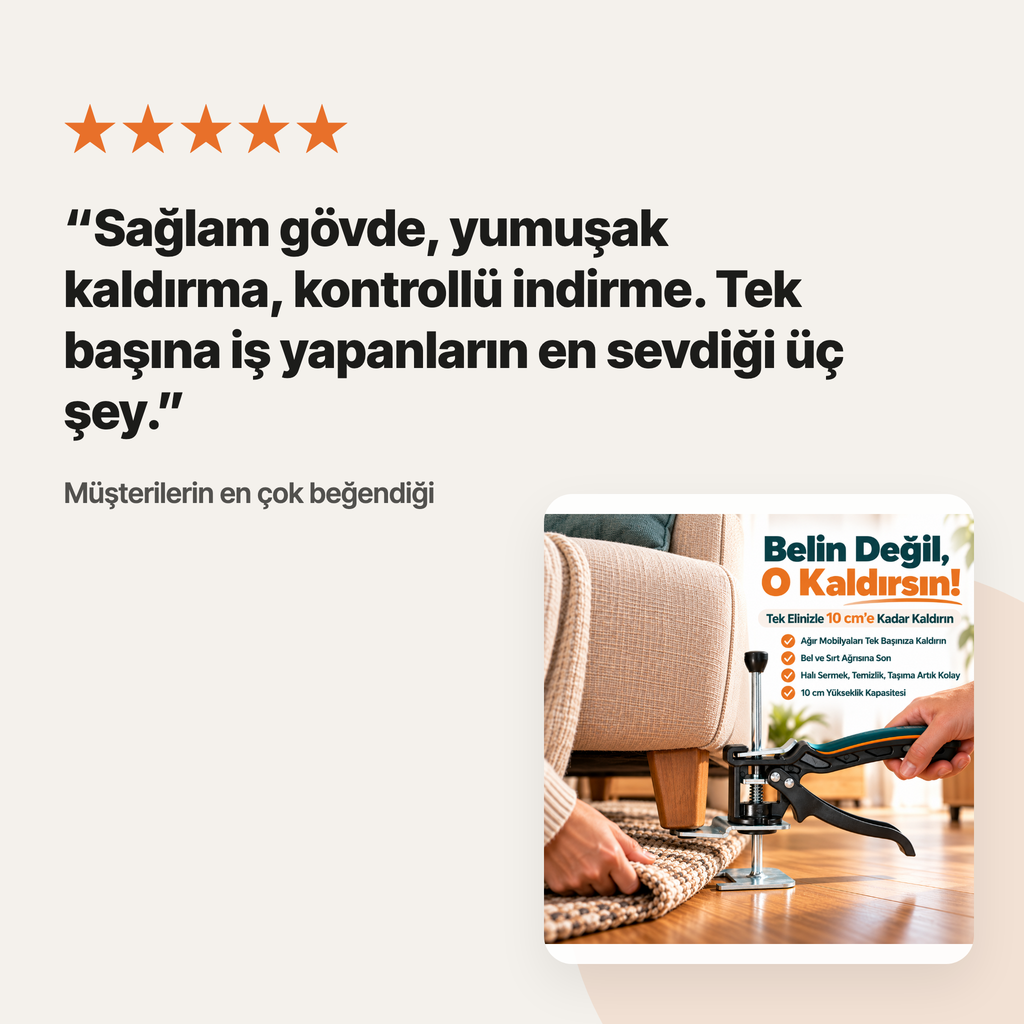 Mobilya & Beyaz Eşya Kaldırma Krikosu 100Kg